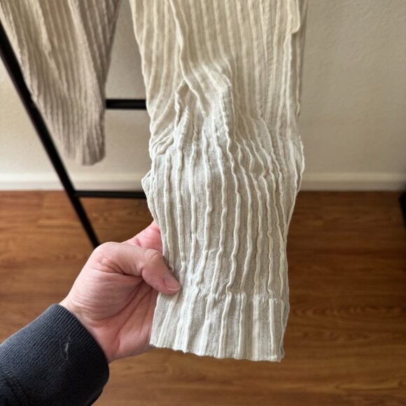 Emporio Armani Beige Italian Linen Taper Leg Pants Size Medium - Picture 6 of 12